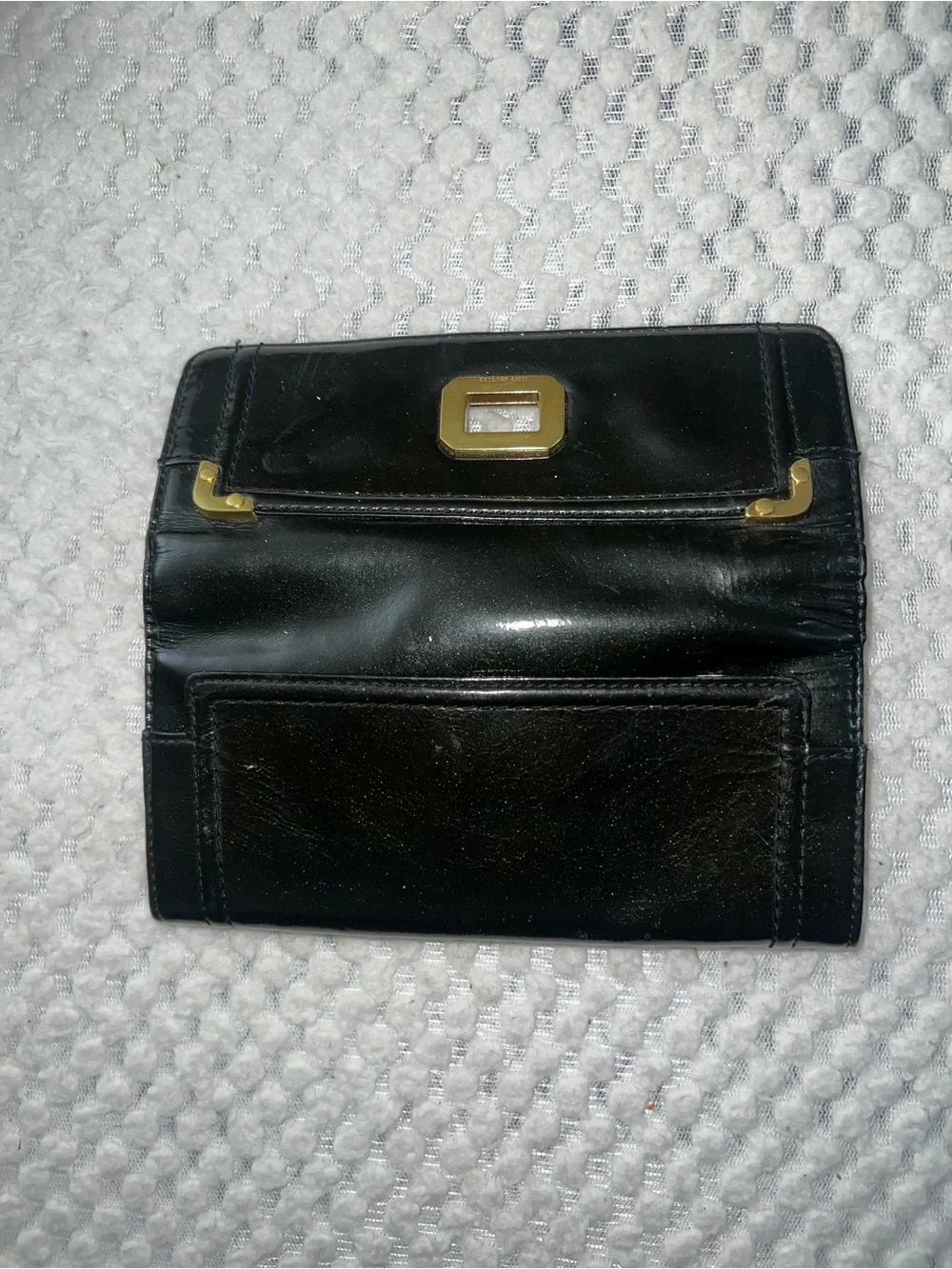 Juicy Couture Black Leather Wallet with Gold-Tone Hardware